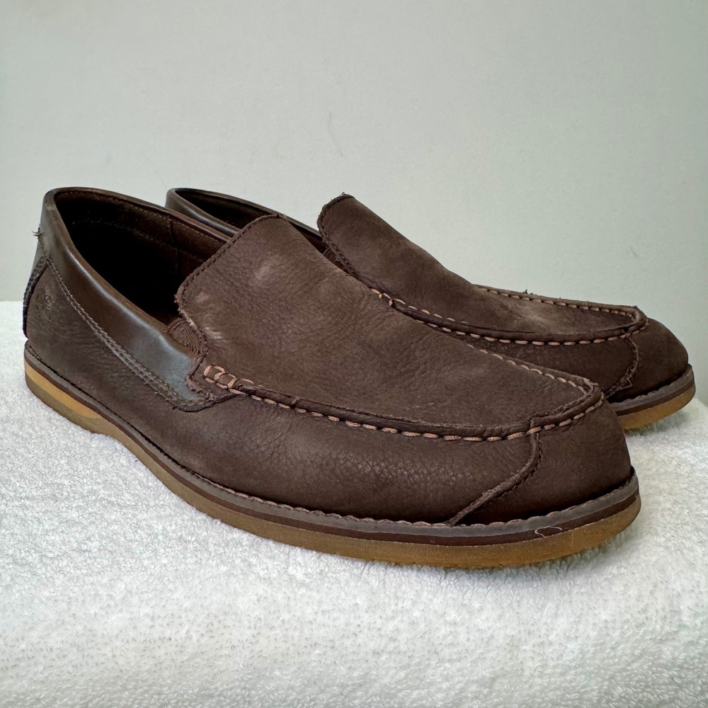 Timberland Men‎ Dark Brown Leather Slip On Loafer Shoes Size 10 - Picture 5 of 11